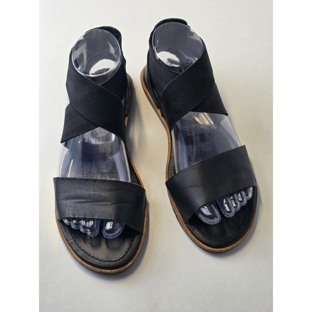 Sorel Ella II Women's Sandals Size 7 Black Leather Ankle Strap Shoes 1787541010 - Picture 5 of 12